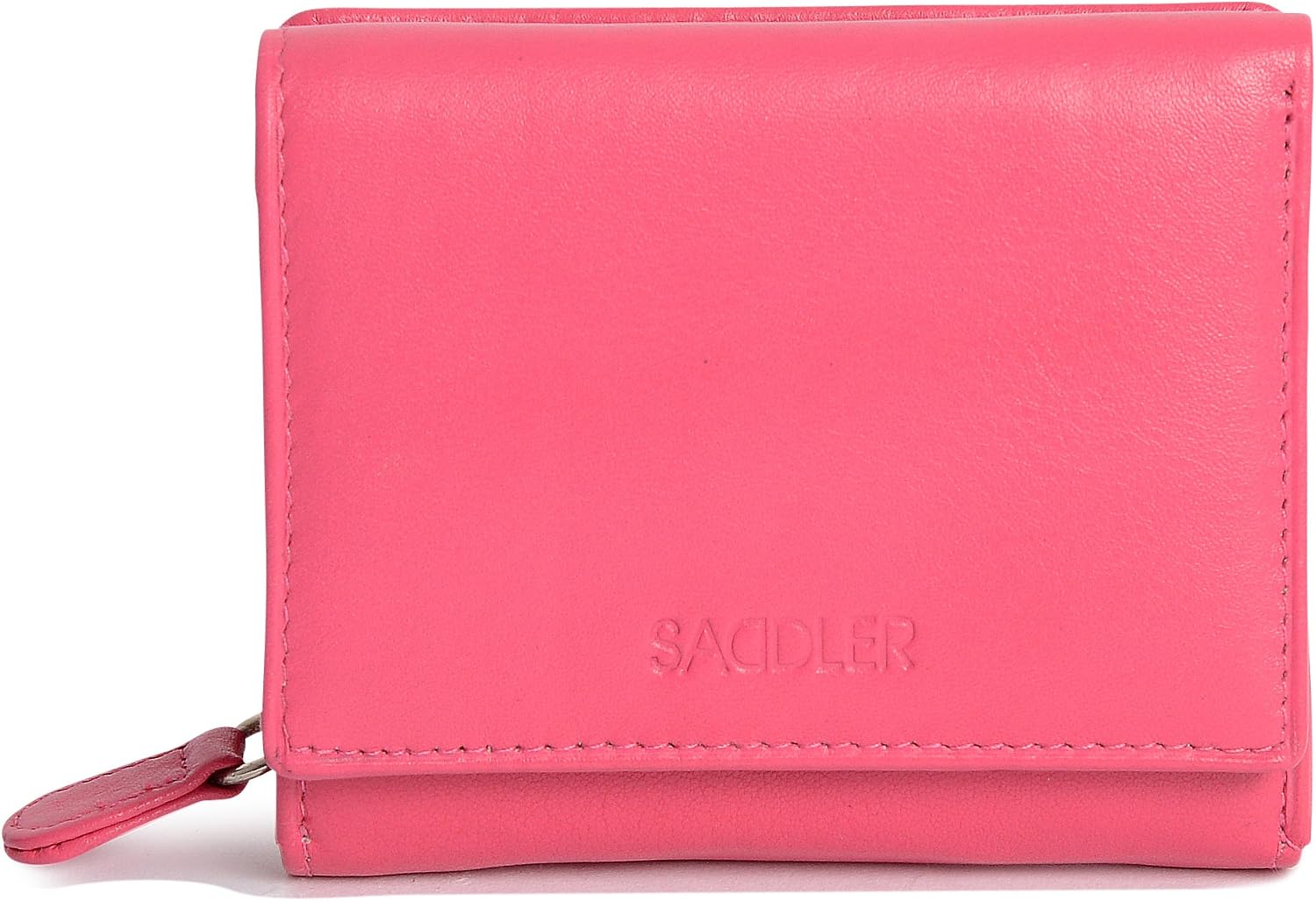 SADDLER "Carla Purse, RFID Protected Real Leather Compact Trifold Wallet with 5 Card Slots, ID Window & Rear Zip Coin Pocket - Image 3