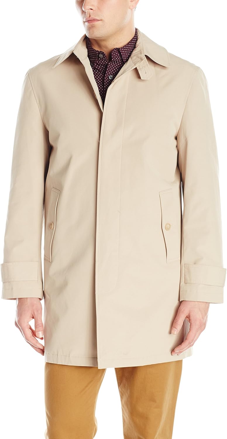 Stacy Adams Men's Cloud Fly Front 36 Inch Length Rain Top Coat at  Men’s Clothing store