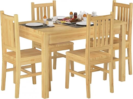 90 70 53 Set Schone Essgruppe Mit Tisch Und 4 Stuhlen Kiefer Massivholz Esstisch Amazon De Kuche Haushalt