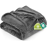 Utopia Bedding Fleece Blanket Twin Size Grey (60x80 Inches) Ultra Soft Warm Lightweight Microfiber Breathable Anti-Static Cozy Winter Bed Blanket, All-Season Home Decor Gift for Men & Women