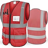 TICONN Reflective Safety Vest High Visibility Class II Mesh Vest for Women & Men Meets ANSI Standards