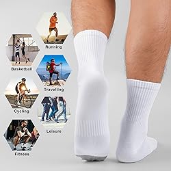MUQU Mens White Quarter Socks - Thin Athletic