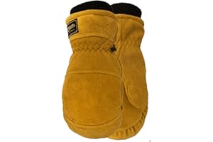 Watson Gloves Leather Winter Lined Ranch Mitts - Crazy Horse Heritage, Comfortable, Deerskin, Warm Sherpa Lining