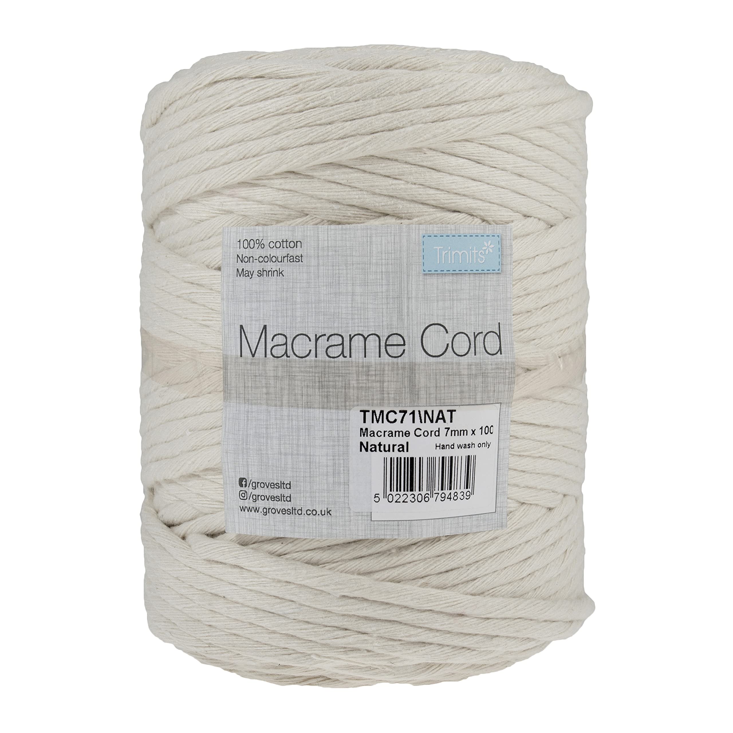 Natural Crafting Cotton Twisted Macramé Cord