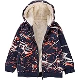 Bumeex Toddler Boys Sherpa Fleece Lined Jacket,Spring Fall Winter Zip up Sweatshirt Hoodie Red Camo 4t