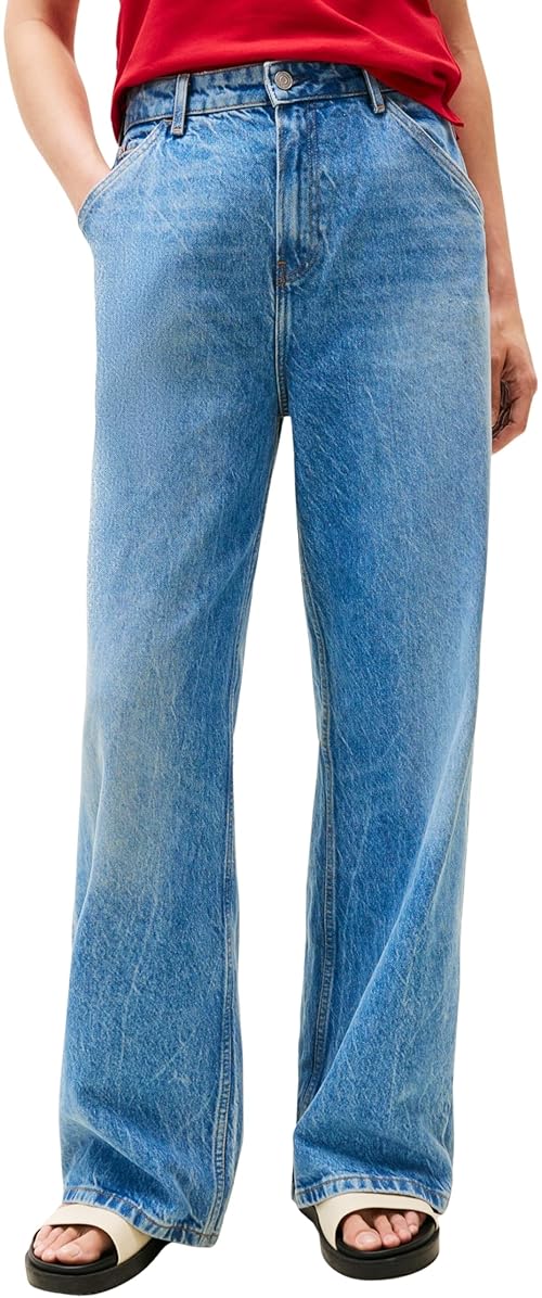 Tommy Hilfiger Women's Loose Wide Leg Ali Mid Rise Jeans, Blue (Ali), 30W/25L