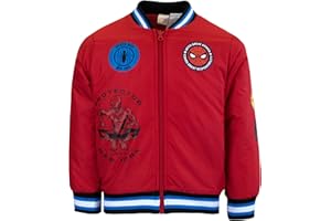 Marvel Superheroes Boy's Bomber Jacket - Spider-Man, Miles Morales, Black Panther, Ghost-Spider, Venom Bomber Jacket for Kids