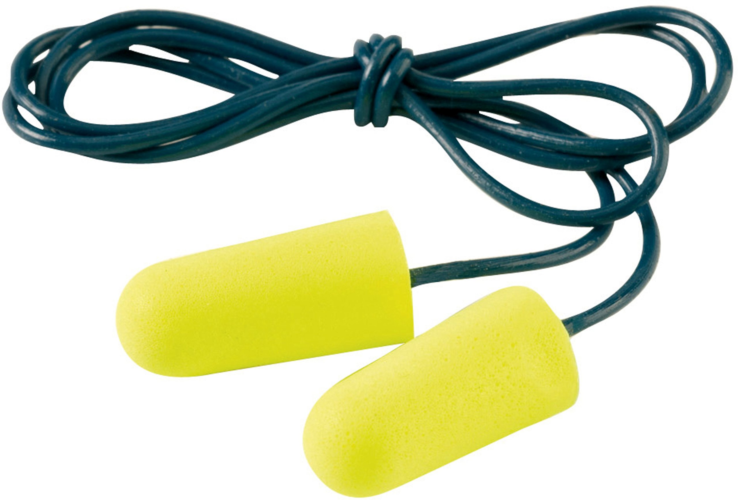 3M E-A-R Soft Yellow Neon Earplugs ES-01-005, 36 dB, Corded - Foam plugs with vinyl cord for high hearing protection and comfort - 1x 2000 Pairs