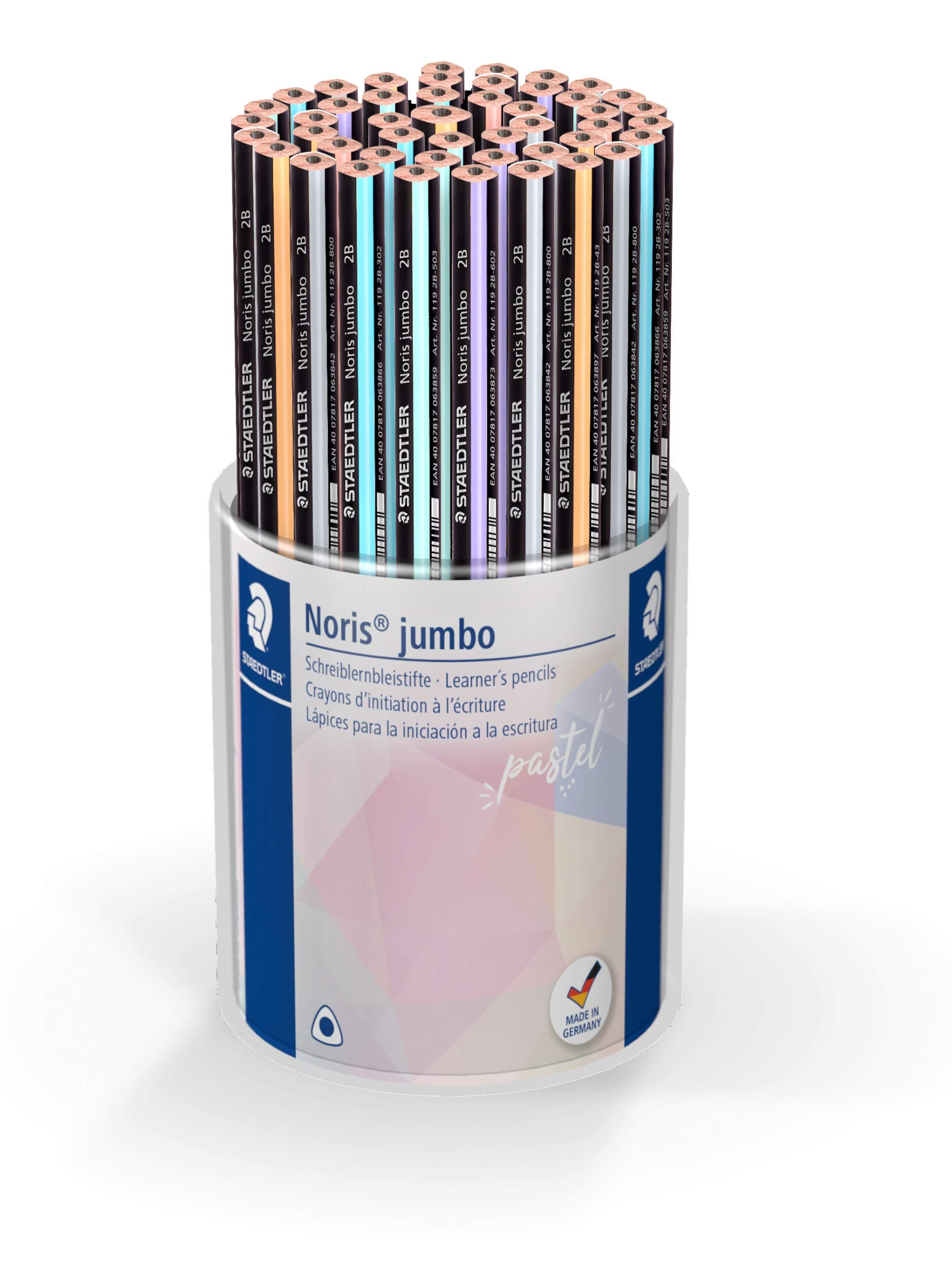 STAEDTLER Cup of 48 2B Noris Jumbo Pastel Pencils