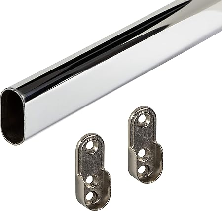 Gedotec Barre De Penderie Tringle A Vetements Organisateur De Placard Et Garde Robe Acier Chrome Installation Facile Rail Portemanteau Mural Ou Armoire 1000 X 30 X 15 Mm 1 Set Amazon Fr Bricolage