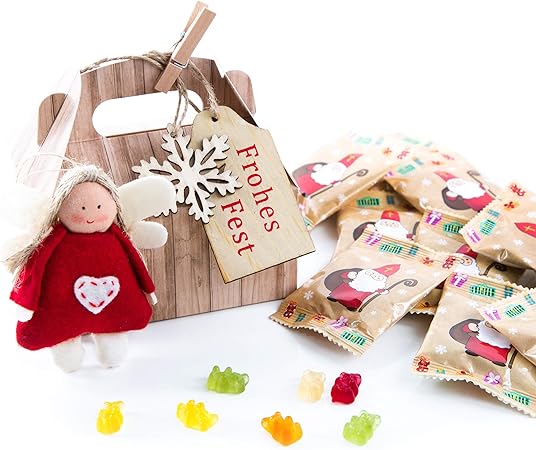 Piccoli Regali Di Natale Per Colleghi.Regali Di Natale Confezione Con Imbottitura Regali Di Natale Per Clienti Collaboratori Colleghi Con Angelo Rosso Bianco Ciondolo Klammer Scatola E Gomma Orsetto 5 Pezzi Amazon It Cancelleria E Prodotti Per Ufficio