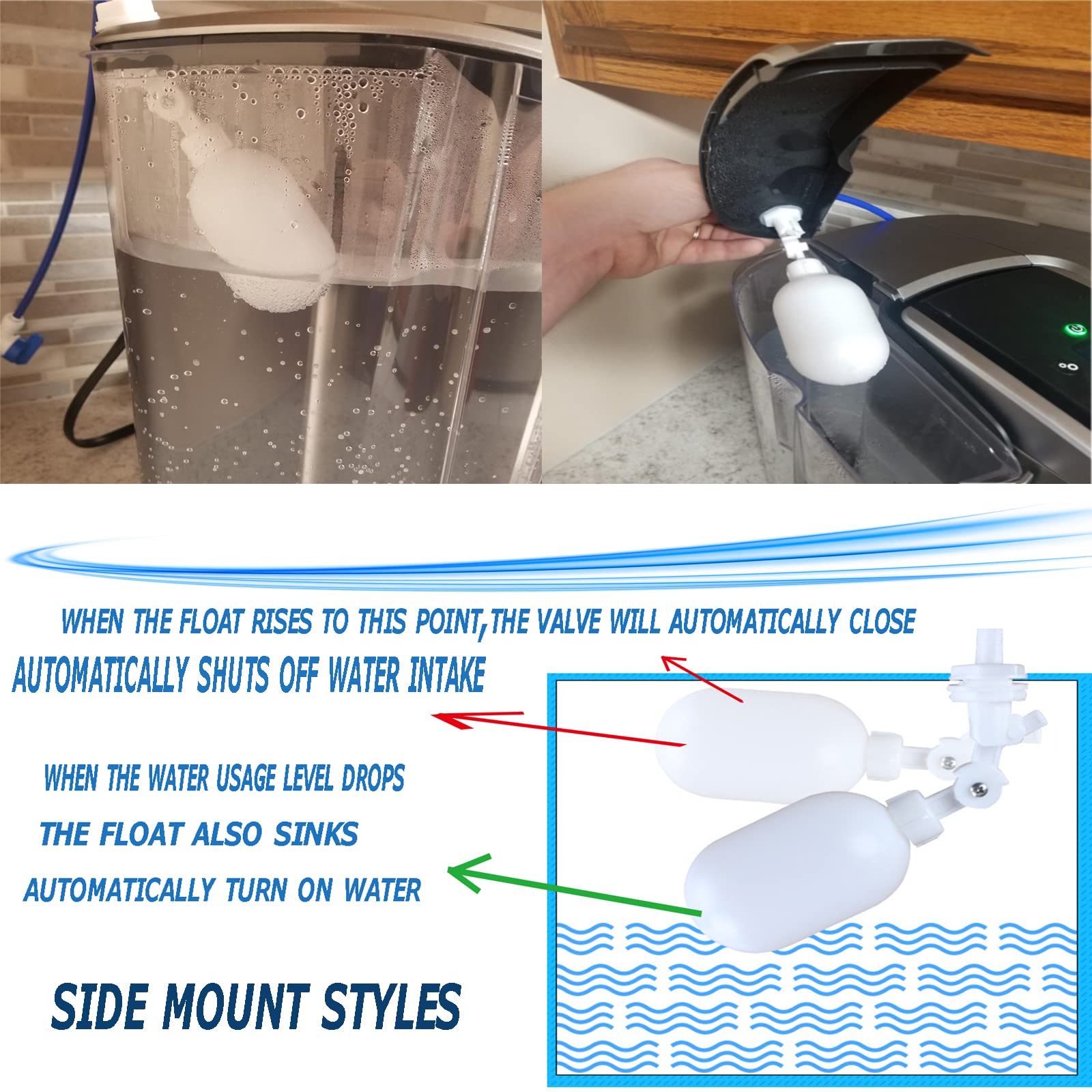 COMUSTER 1/4" Tube Float Valve Top Mount Version Kit For Keurig's Tank