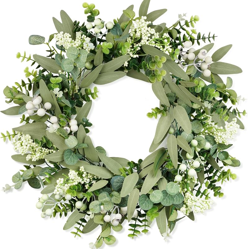 COLORSPEC Eucalyptus Wreath 20 Inch Front Door Decor Green Spring