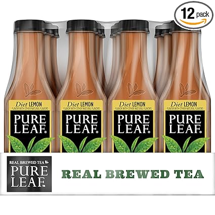 Amazon Com Pure Leaf Iced Tea Diet Lemon Real Brewed Black Black Tea 18 5 Fl Oz Bottles Pack Of 12 Grocery Gourmet Food