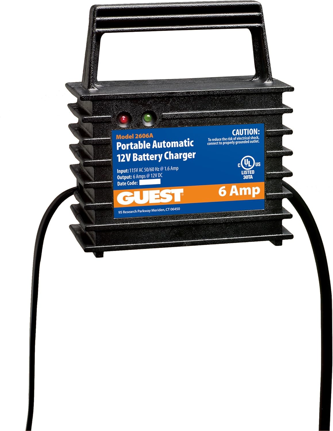 Guest 2606A Portable Marine Battery Charger (12Volt, 6Amps, Single