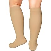 Extra Wide Calf Compression Socks for Women & Men, Plus Size Compression Socks 20-30 mmHg, Knee High Stockings to Prevent Swelling, Pain