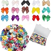 1" Mini Satin Ribbon Bows for Crafts,Tiny Craft Bows for DIY Decoration,Small Bows for Cardmaking, Scrapbooking & Wedding Gift Box Ornament (300PCS-Dark Multicolor)