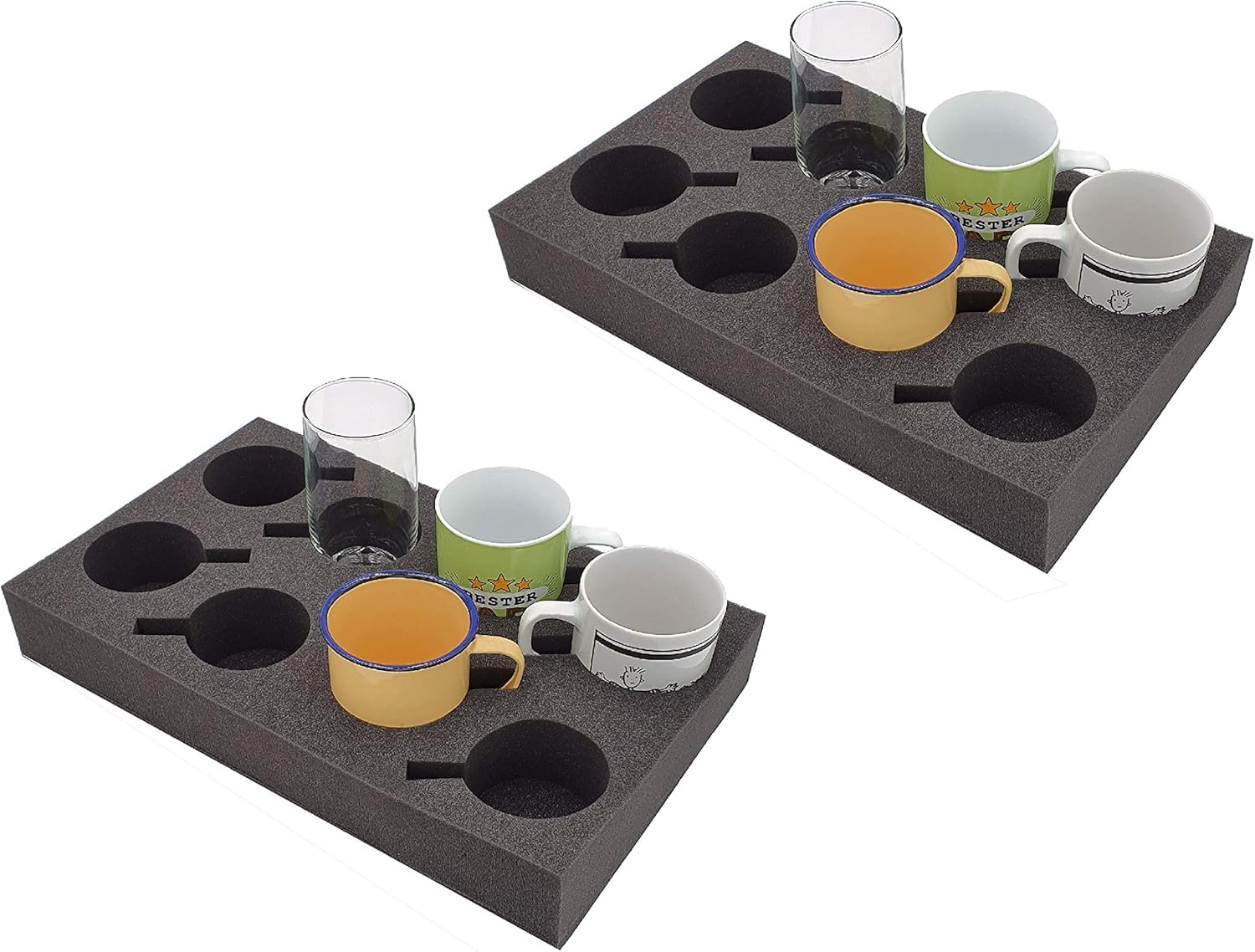 Cup Holder, Glass Holder, Space for up to 8 Pieces, Foam, for Camping, Caravan, Motorhome, Boat