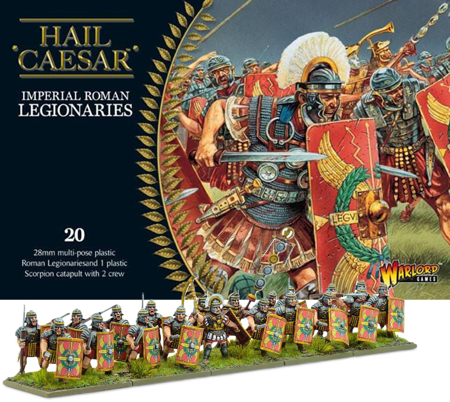 Warlord Games Imperial Roman Legionaries - 28mm Scale Plastic Miniatures for Hail Caesar Highly Detailed Ancient Era Miniatures for Table-top Wargaming