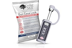 CEDAR MILL FINE FIREARMS TSA Approved Tactical Gun Case Lock | Protective Rubber Sleeve & Cut-Resistant MonoShaft | Secure Single Shaft Padlock for Guns Luggage Rifles Pistols & Revolver Cases - Child Safe