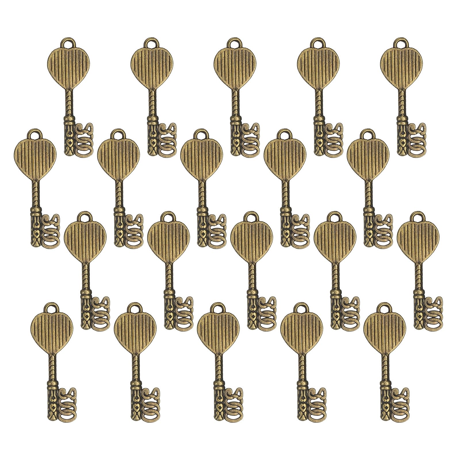 PATIKIL 20 Pcs Vintage Key Bottle Openers 1.3 x 0.4 Inch for Wedding Party Favors Rustic Decoration,Bronze N018
