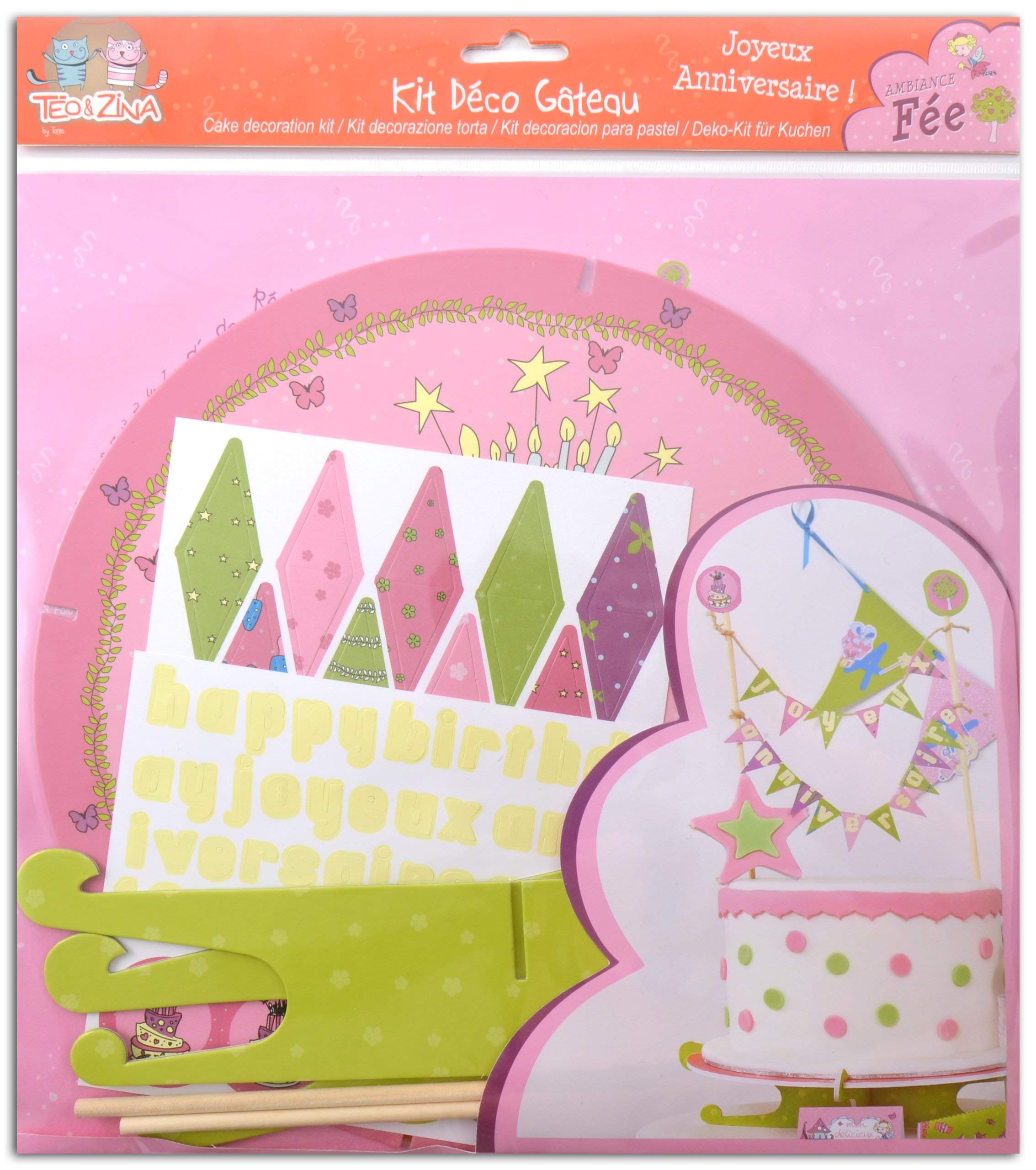 Toga PAK01B Fairy Cake Decorating Kit Paper Pink/Green 30 x 34 x 0.5 cm
