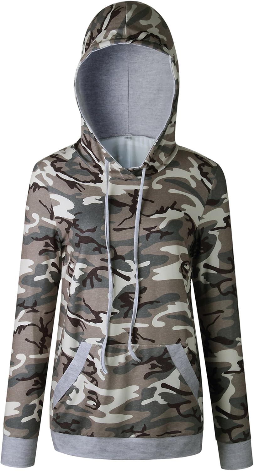 Angashion Women Hoodies-Tops- Floral Printed Long Sleeve Pocket Drawstring Sweatshirt with Pocket at  Women’s Clothing store