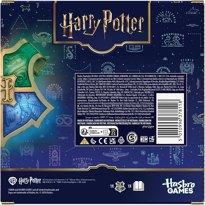 Simon : Harry Potter, Jeu de mémoire électronique Portable, thématique Poudlard, Sons et lumières, sous Licence, 1 Joueurs et +, dès 8 Ans