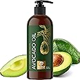 Avocado Oil For Hair and Skin - 100% Pure Avocado Oil for Skin and Nail Care plus Dry Hair Treatment and Facial Oil Moisturizer - Beauty DIY Carrier Oil for Essential Oils Mixing with Pump (16 Fl Oz)