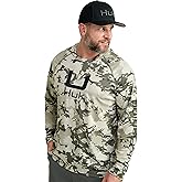 HUK Kids Icon KC Scott Patterned Hoodie, Performance Hooded Fishing Shirt