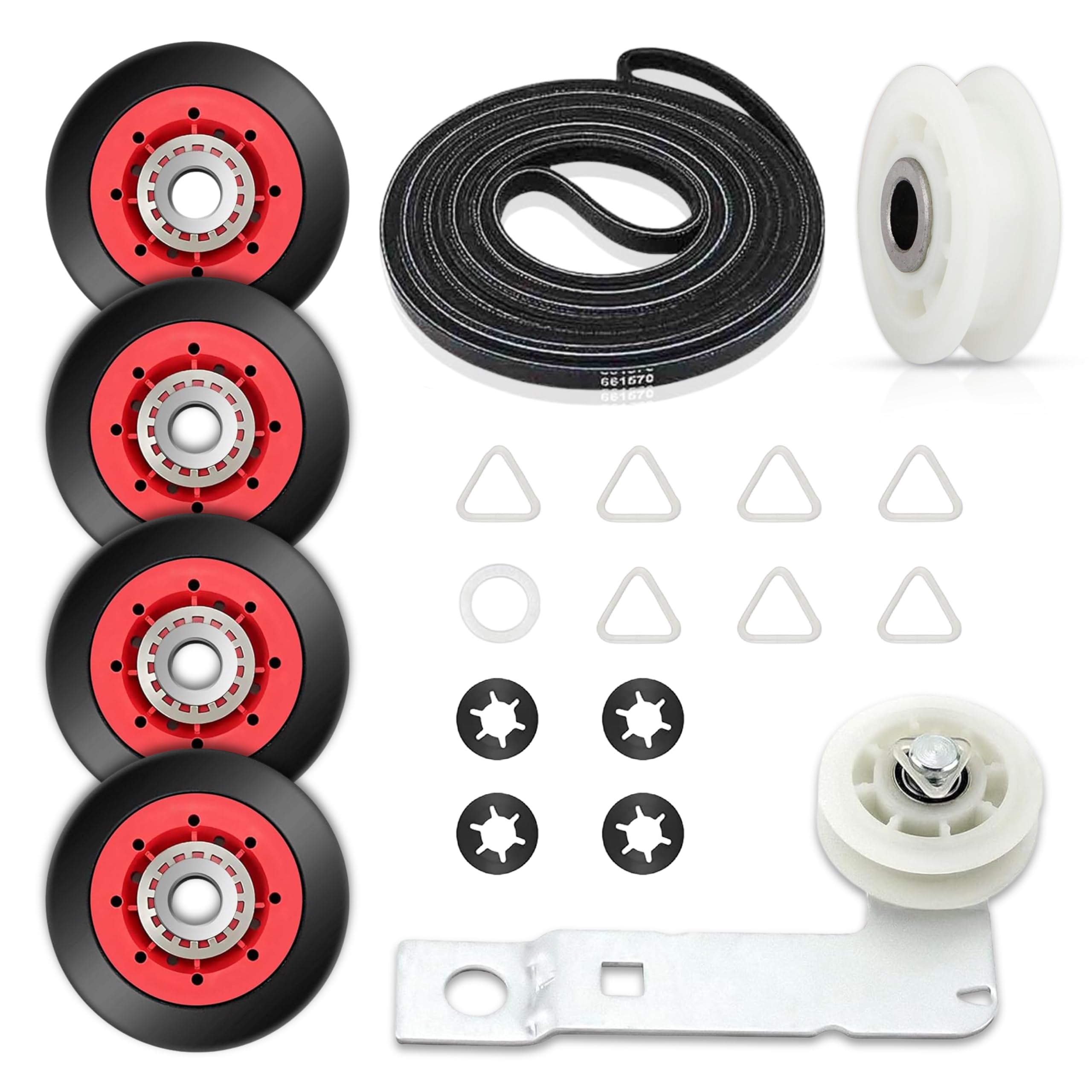 Photo 1 of 4392067 Dryer Repair Kit and W10837240 Dryer Idler Pulley For Maytag Bravos xl Kenmore Elite Whirlpool Duet Dryer Parts, Includes WPW10314173 Drum Roller, 279640 Idler Pulley, 661570v Dryer Belt
