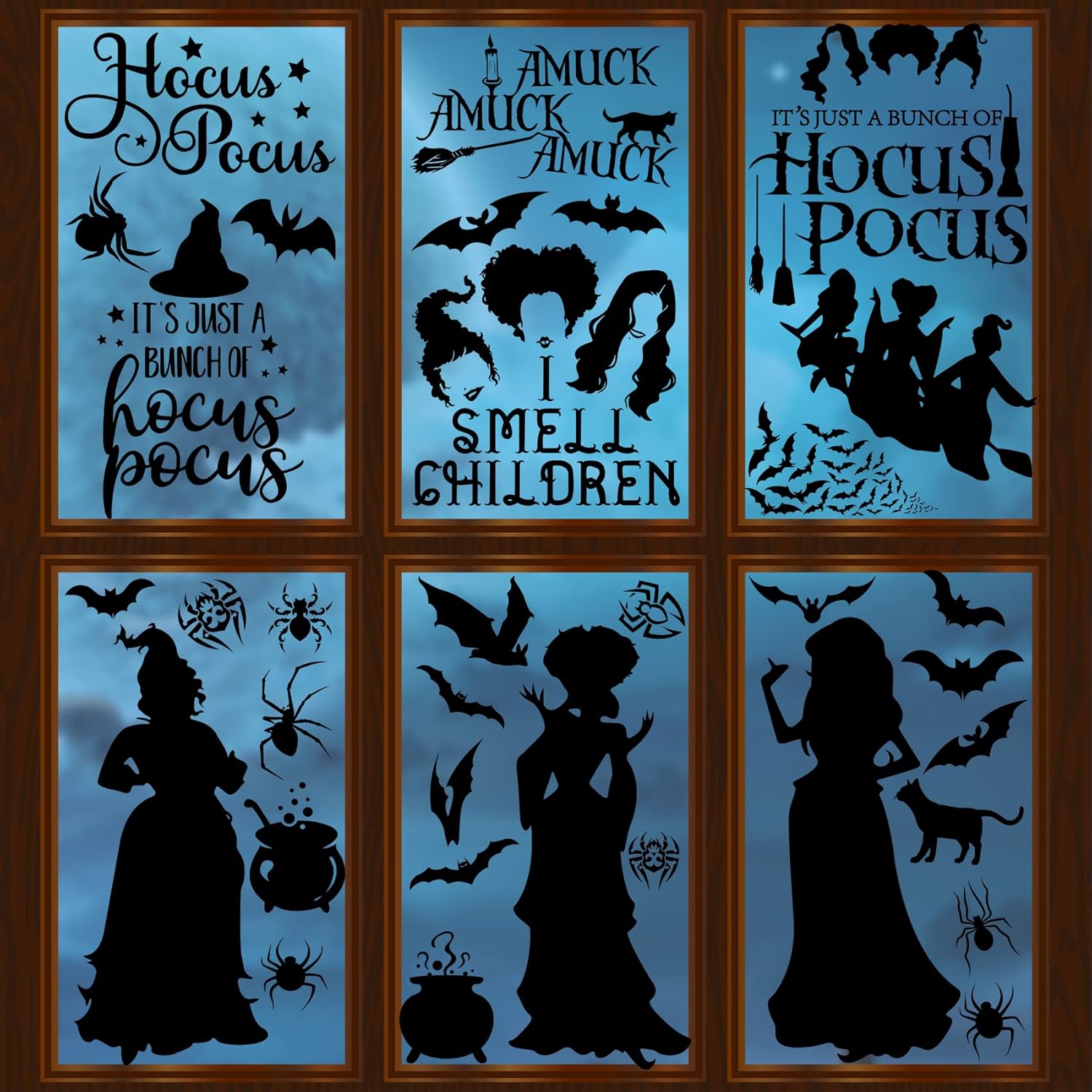 Window Treatments - Joy Bang Halloween Window Clings - Hocus Pocus Halloween Window Stickers Halloween Window Decorations Halloween Window Clings for Decorations