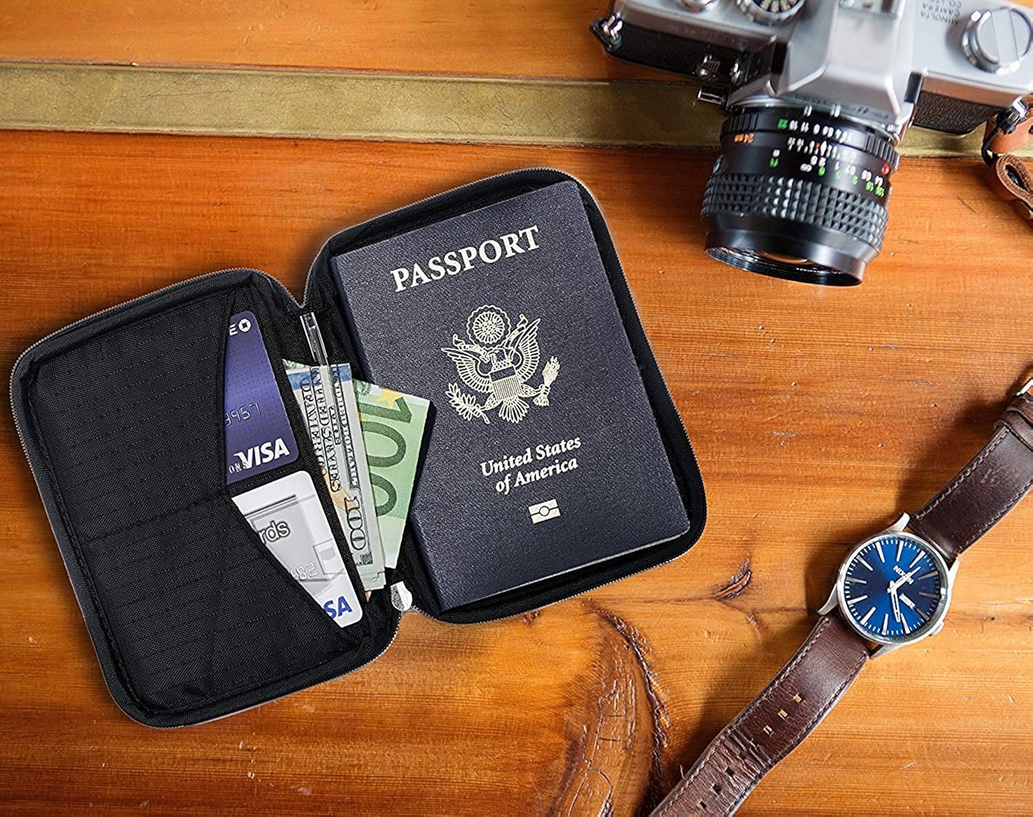  | Zero Grid Passport Wallet - Travel Document Holder w/RFID Blocking | Passport Wallets