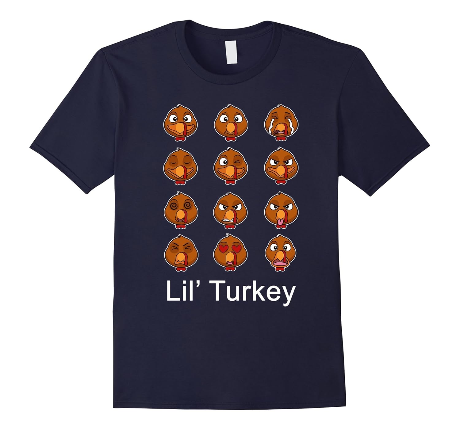 Funny Lil' Turkey Faces Thanksgiving Shirt-ANZ