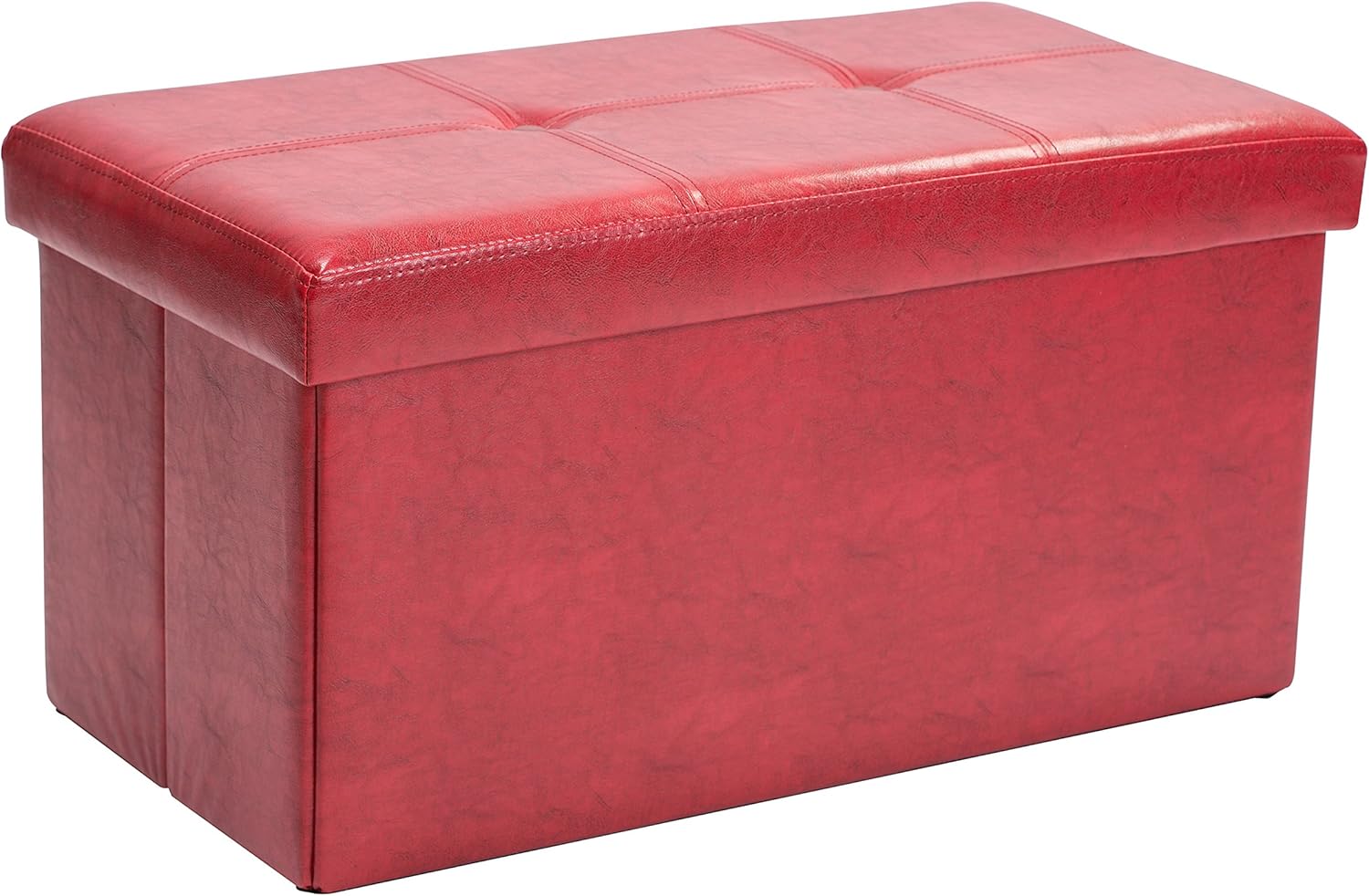 Best red faux leather ottoman storage