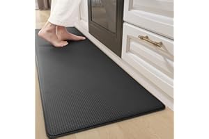 COLOR&GEOMETRY Color G Kitchen Rugs, Kitchen Runner Rug Kitchen Floor Mat, Cushioned Anti-Fatigue Kitchen Mat, Non Skid Waterproof Comfort Standing Kitchen Rugs and Mats, 17 inch x59 inch , Black