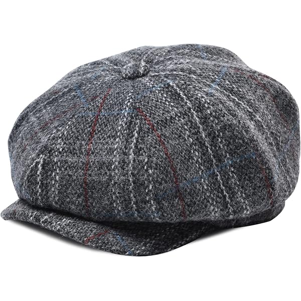 Jaxon Marl Tweed 8/4 Cap (Small, Black) at Amazon Men's