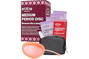 Pixie Menstrual Disc - No Metals or Toxins - 100% Medical-Grade Silicone - Ranked 1 for Most Soft Reusable Period Disc - Remo
