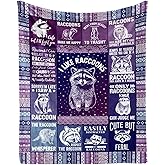 Homieblanket Raccoon Blanket for Boys Girls, Cute Raccoon Themed Design Printed Purple Throw Blankets for Kids Lap, Chair Sofa, Warm Soft Cozy Blanket, 40"x 50"