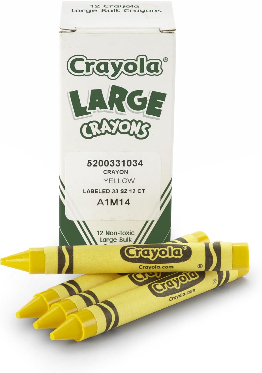 Crayola Large Crayons, Yellow, Art Tools for Kids, 12 Count (520033