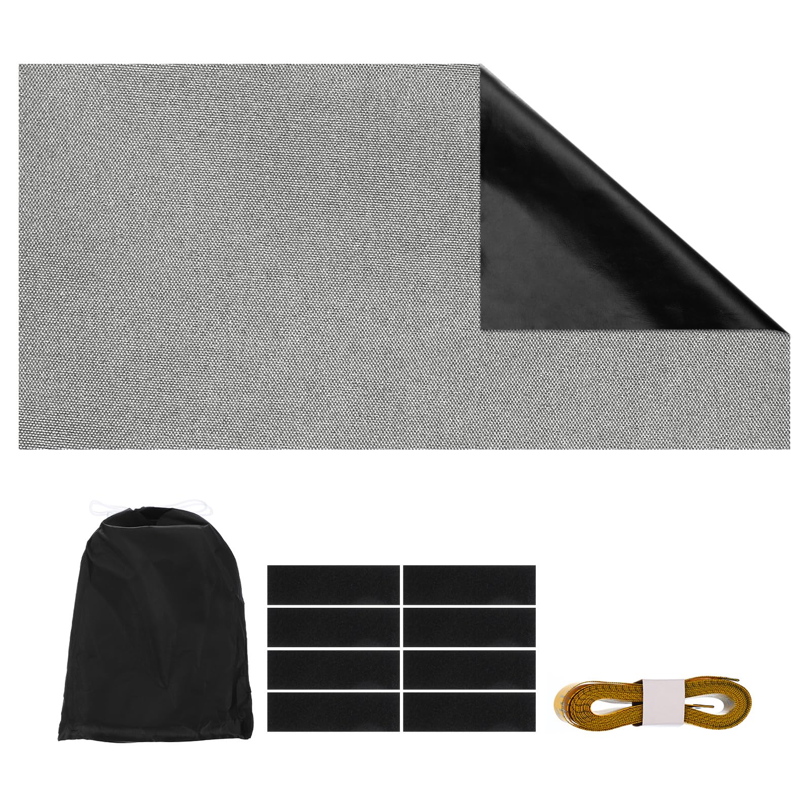 PATIKIL Portable Blackout Curtains, 1 Set 118 x 59 Inch Polyester Thermal Window Drapes 100% Shading Rate for Attic Living Room Bedroom, Grey