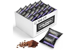 COLONIAL INTERNATIONAL COFFEE Colonial Coffee 100 Count Single Pot Coffee Packets – 100% Arabica Colombian Medium Roast | Pre-Measured Frac Packs for 12 Cup Maker | Bulk Ground Gourmet Coffee for Home & Office