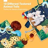 hahaland Jungle Tails Sensory Soft Book for Babies 10 Texture Pages Crinkle view 5