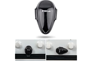 YOUR DAY MATE Oven Door Child Safety Lock, 1 pc, Black, with Special Heat-Resistant Adhesive, Double Safety Button, Easy to Install, Baby Oven Front Lock, Childproof Cooker Lock, Stove Guard for Toddler Protection