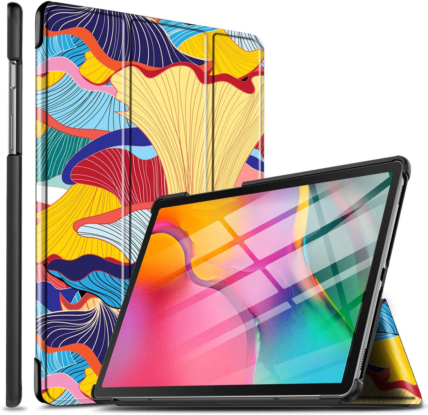 ELTD Case for Samsung Galaxy TAB A T510/T515 2019,Flip Premium Slim light Shell Protective Cover Case for Samsung Galaxy TAB A T510/T515 10.1 Inch 2019 Tablet (Apricot)