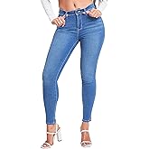 YMI Womens YMI Womens Basic 1-Button High-Rise Skinny Jean Made with Recycled Fibers