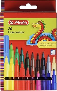 Herlitz 8649238.0 Fasermaler 20-er LB-Farben, medium