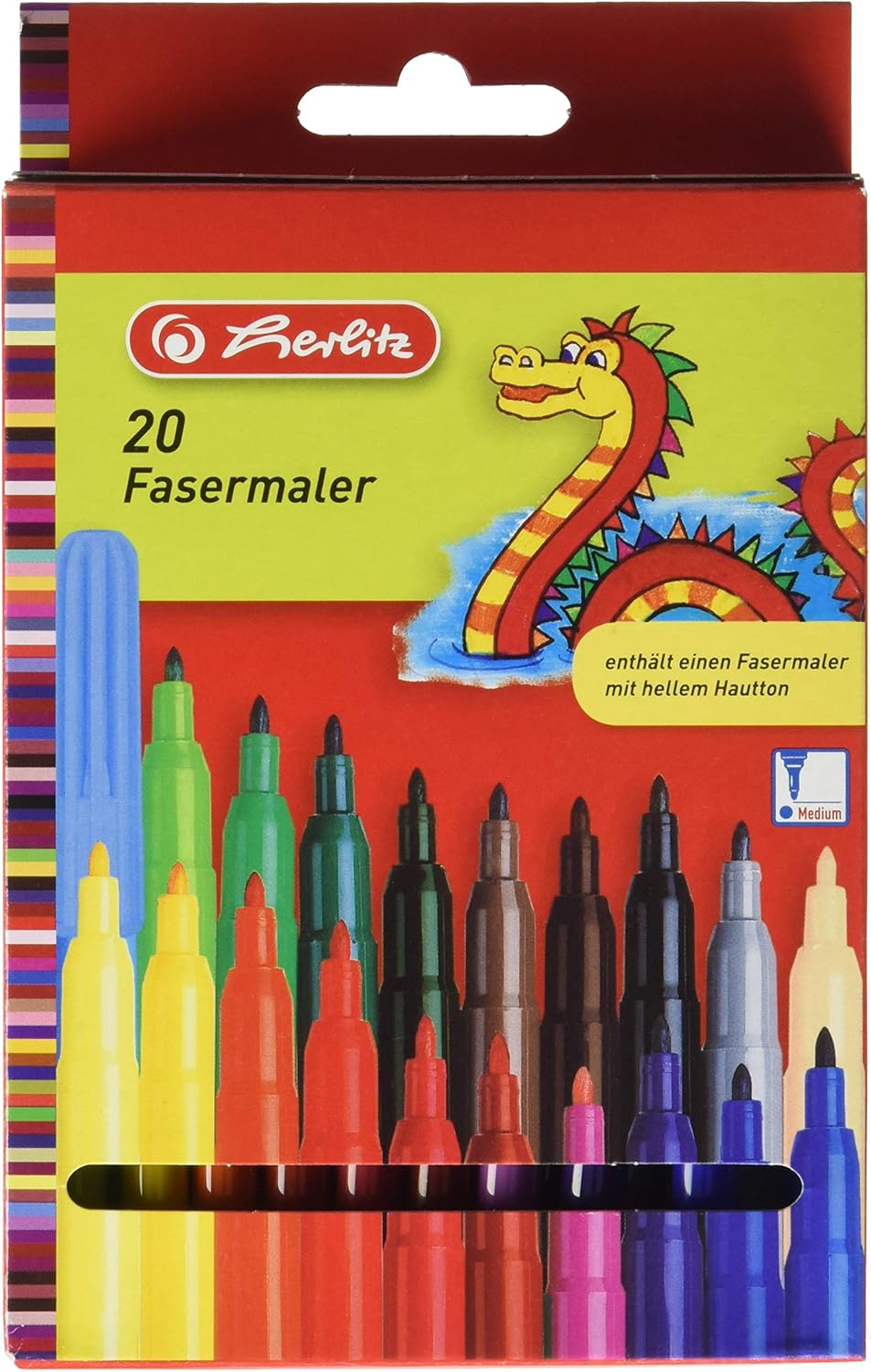 Herlitz 8649238.0 Fasermaler 20-er LB-Farben, medium