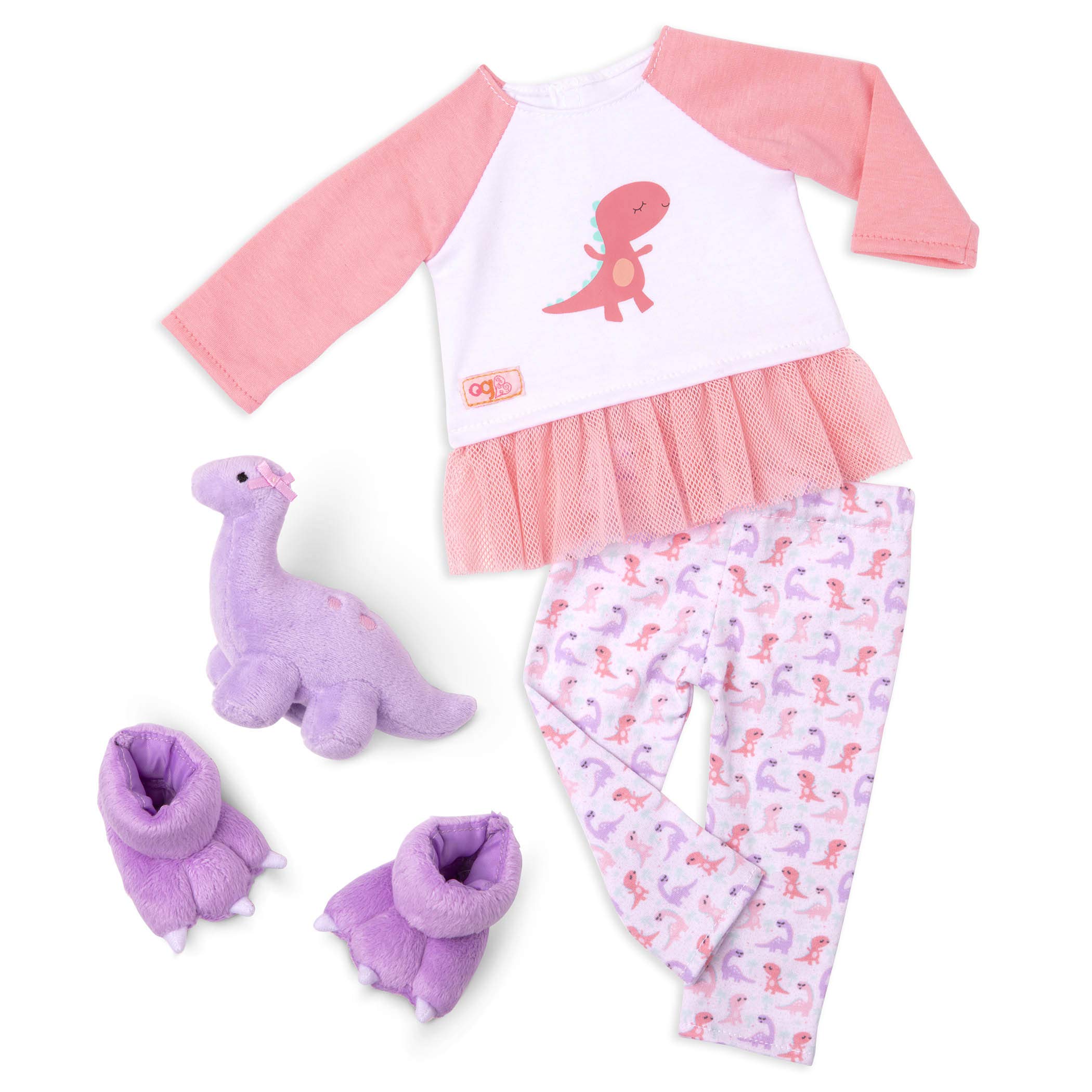 Our Generation – 18-Inch Doll Clothes – Pajama Outfit – Dinosaur Stuffed Animal & Slippers – Pretend Play 3+ Years– Dream Bright Sleep Tight