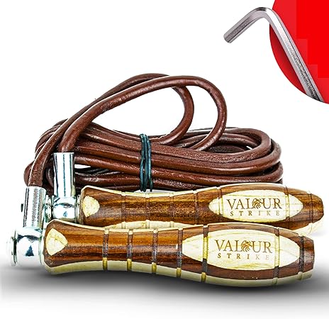 Cuerda Saltar | Cuerda de Cuero con Pesas | Para Fitness, Boxeo, MMA, Cardio, entrenamientos, pérdida de grasa, fitness, Saltar la cuerda, HIIT